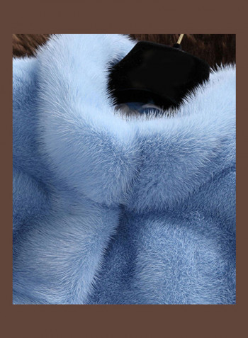Artificial Hair Coat Light Blue