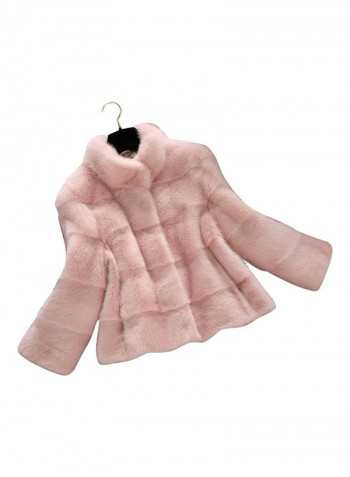 Artificial Hair Coat Pink