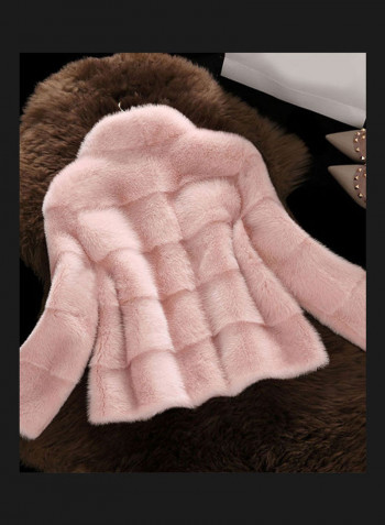 Artificial Hair Coat Pink