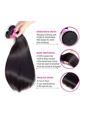 3-Piece Brazilian Straight Wavy Hair Extension Black