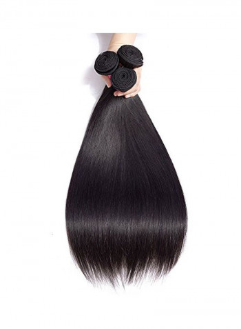3-Piece Brazilian Straight Wavy Hair Extension Black