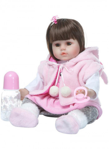 19 Inch Reborn Real Life Baby Doll Girl With Pacifier Bottle 45.00 x 14.00 x 23.00cm