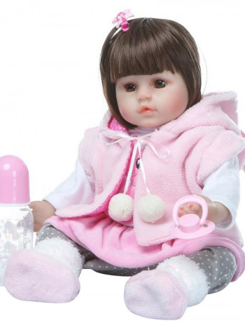 19 Inch Reborn Real Life Baby Doll Girl With Pacifier Bottle 45.00 x 14.00 x 23.00cm