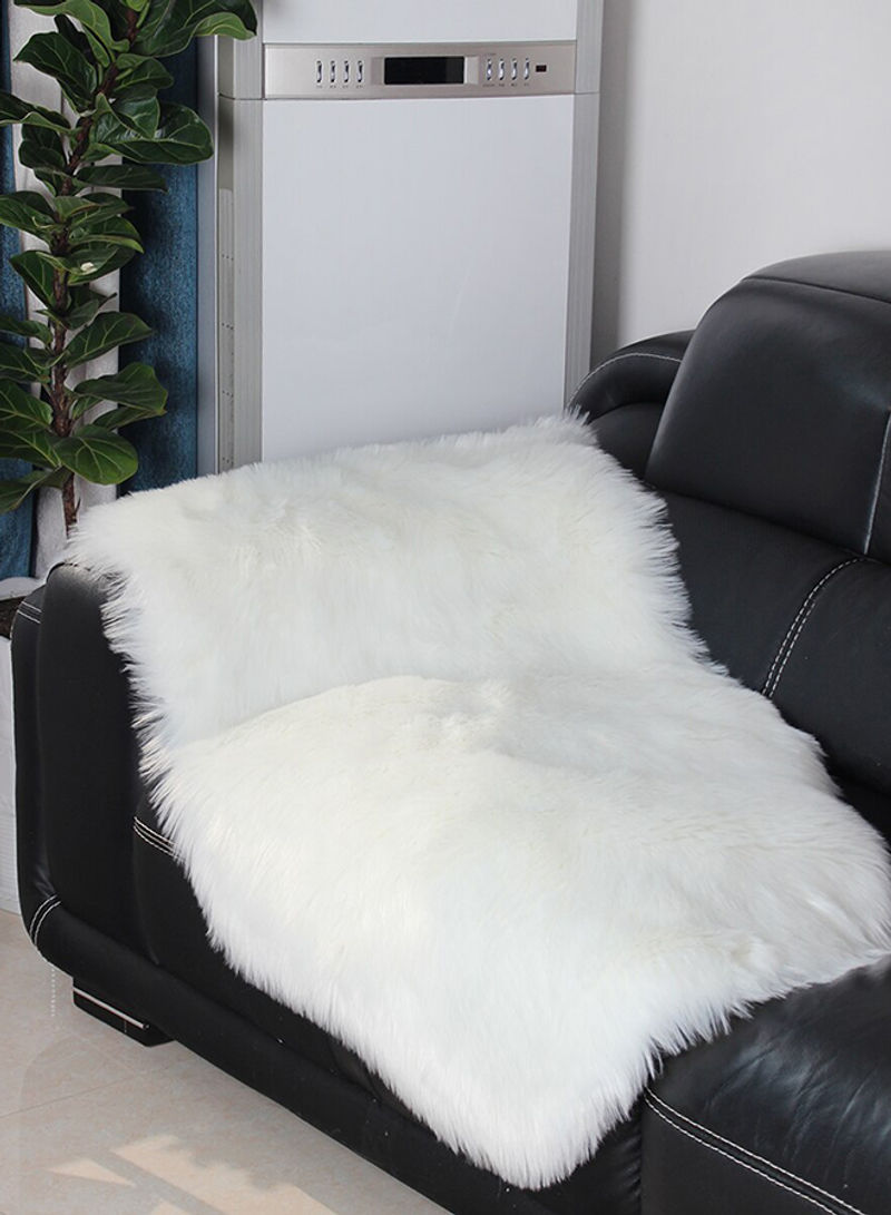 Comfortable Fluffy Design Sofa Slipcover White 60 x 90centimeter