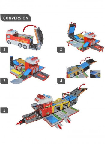 2-In-1 Fire Station Playset 90 x 52cm