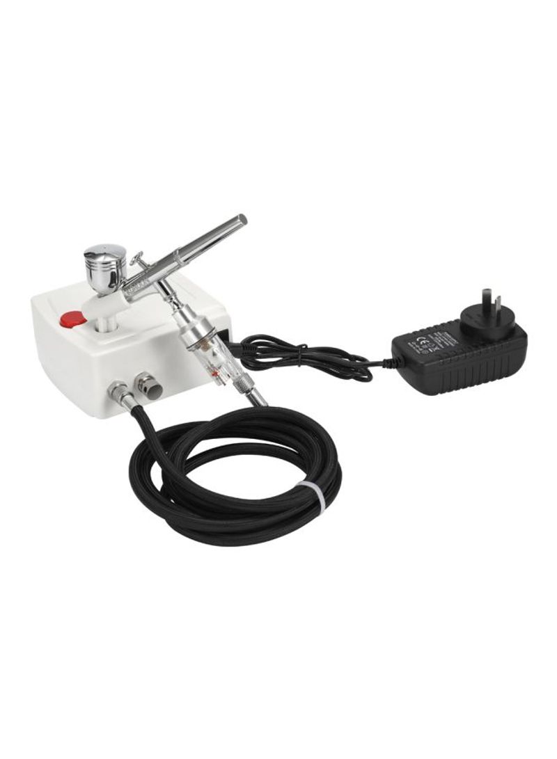 Professional Gravity Feed Dual Action Air Compressor Kit White/Silver/Black 147x28x85millimeter