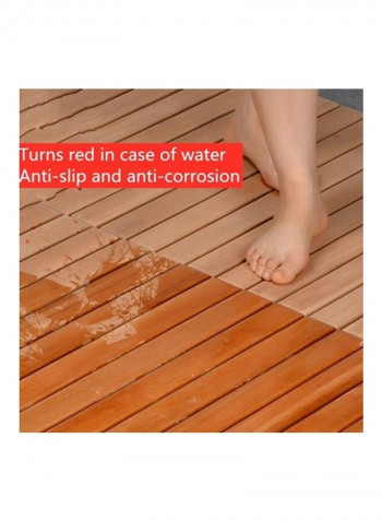 Solid Wood Non-slip Floor Mat Shower Room Mat Multicolour 65x8x65cm