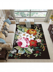Floral Printed Anti-Slip Living Room Carpet Multicolour 80x120centimeter