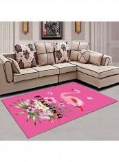 Flamingo Pattern Rectangular Area Rug Pink 80x120centimeter