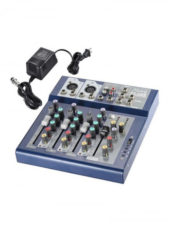 F4 Professional Metal 4 Channel Live Mixer Mixing Console With Bulit-in Effect Processor Mic Input