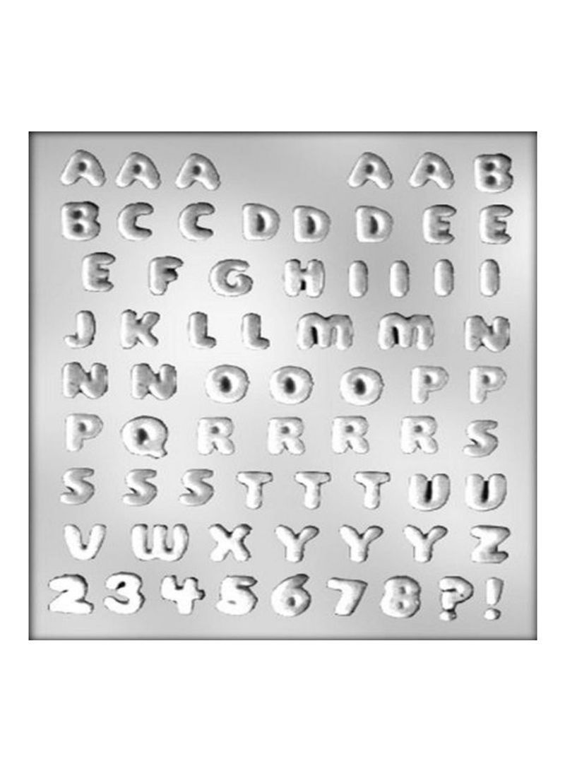 Letters and Numbers Chocolate Mould Silver 0.5inch