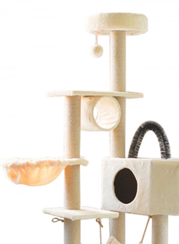 Cat Tree Tower House Beige/Black 160centimeter