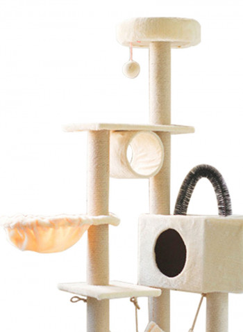 Cat Tree Tower House بيج / أسود 160سنتيمتر