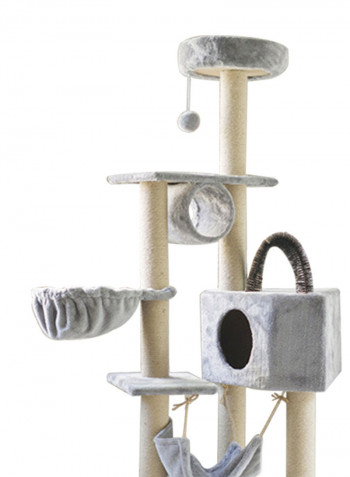 Cat Tree Tower House Grey/Beige 160centimeter