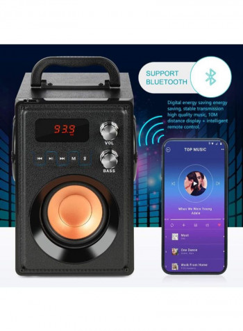 Portable Wireless Bluetooth Speaker With Radio Black
