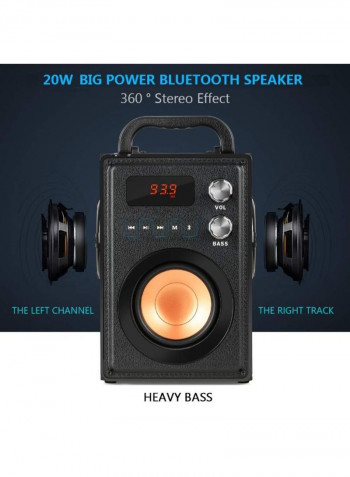 Portable Wireless Bluetooth Speaker With Radio Black