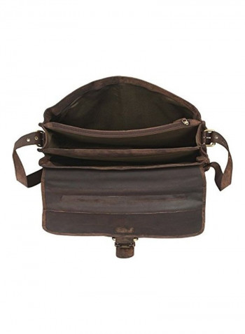100% Genuine Hunter Leather Laptop Briefcase Bag brown