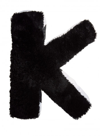 Polka Dot Letter K Cushion White/Black 45 X 30cm