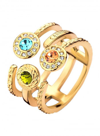 Stainless Steel Stone Studded Ring
