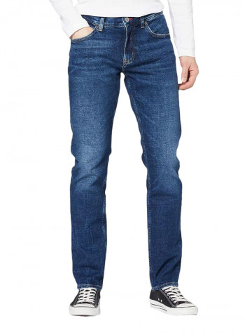 Mid Wash Slim Fit Jeans Crane Blue