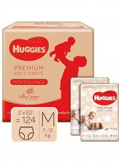 Premium Soft Pants Monthly Pack, Medium Size, 124 Count