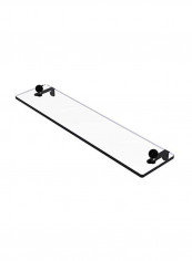 Vanity Beveled Edges Glass Shelf Black/Clear 16inch