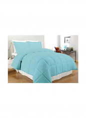 3-Piece Polyester Down Alternative Comforter Set Polyester Aqua Queen