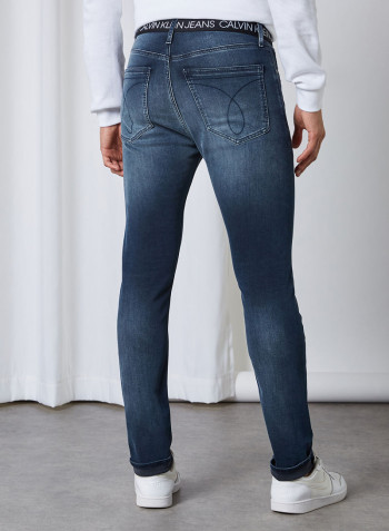 Skinny Jeans Blue Black Waistband