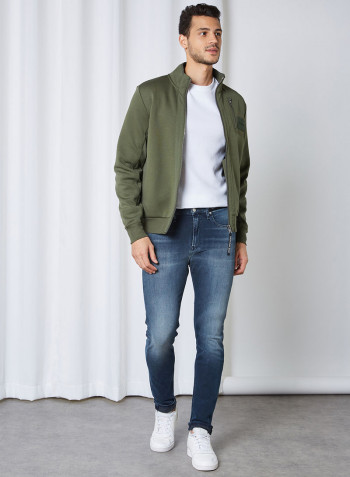 Skinny Jeans Blue Black Waistband