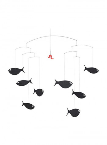 Shoal Of Fish Hanging Wind Chime Black/Silver 24inch