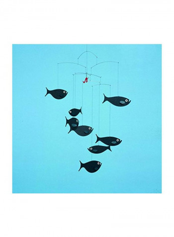 Shoal Of Fish Hanging Wind Chime Black/Silver 24inch