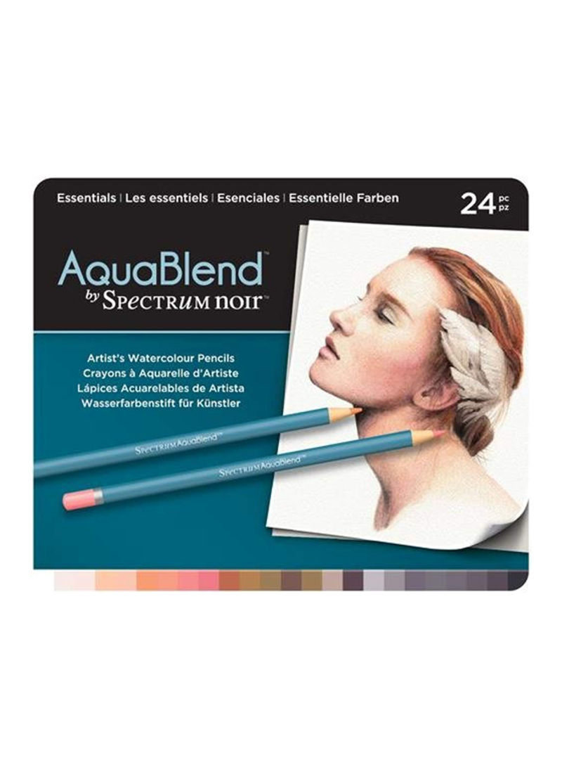 24-Piece Essentials Noir Watercolour Pencil Set Pearl White/Alabaster/Straw