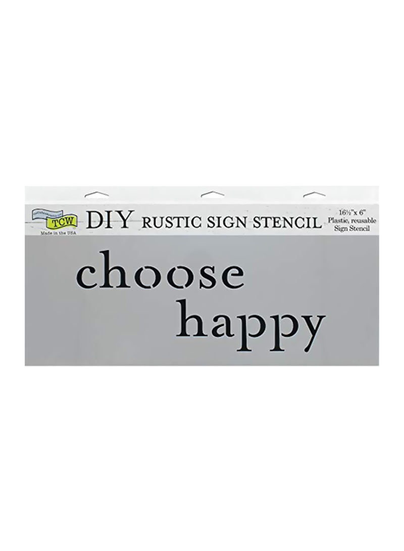 Choose Happy Quoted Stencil Grey/Black