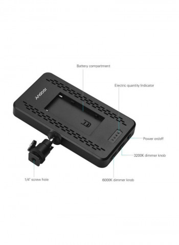 8-Piece Dimmable LED Video Light Black