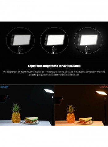 8-Piece Dimmable LED Video Light Black
