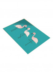 Flamingo Pattern Non-Slip Mat Green 80x120centimeter