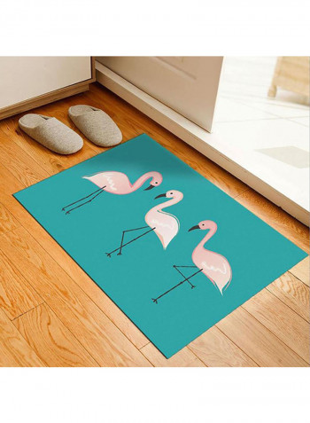Flamingo Pattern Non-Slip Mat Green 80x120centimeter