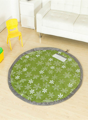 Floral Pattern Living Room Mat Green/White/Grey 150centimeter