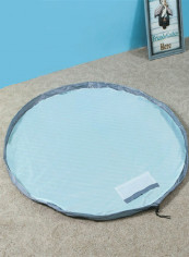 Portable Drawstring Pattern Toy Storage Mat Blue/White/Grey 150centimeter