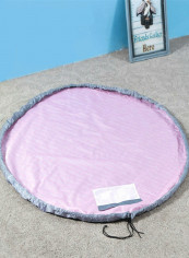 Portable Drawstring Pattern Toy Storage Mat Pink/White/Grey 150centimeter