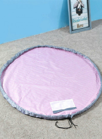 Portable Drawstring Pattern Toy Storage Mat Pink/White/Grey 150centimeter