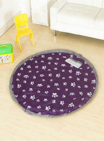 Portable Drawstring Pattern Toy Storage Mat Purple/White/Grey 150centimeter