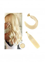2-Piece Hot Fusion Human Hair Extensions Set Light Blonde 24inch