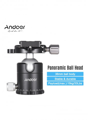 Ballhead Camera Tripod Head 9centimeter Black/Silver