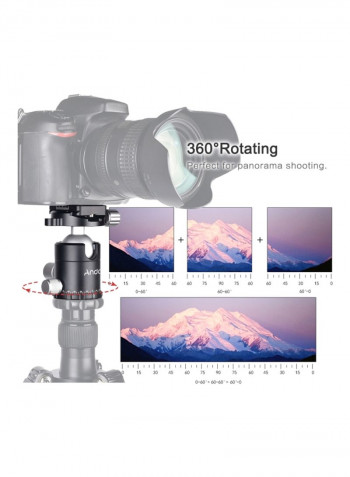 Ballhead Camera Tripod Head 9centimeter Black/Silver