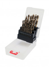 Twist Drill Bit Co-HSS 25pcs/set 1-13mm in Clear Plastic BoxYT-41605 Bronze/White/Black