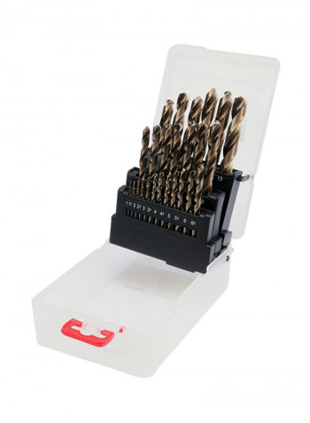 Twist Drill Bit Co-HSS 25pcs/set 1-13mm in Clear Plastic BoxYT-41605 Bronze/White/Black