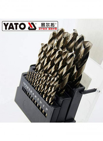 Twist Drill Bit Co-HSS 25pcs/set 1-13mm in Clear Plastic BoxYT-41605 Bronze/White/Black
