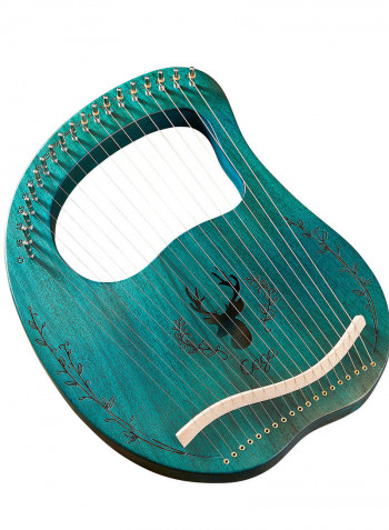 19 Stings Lyre Harp Features Wooden Resonance Box Blue