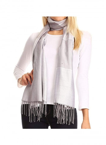 Nicola Reversible Scarf Light Grey